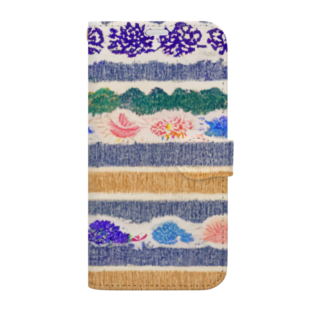 Wearing flashy patterns as if bathing in them!!(クソ派手な柄を浴びるように着る！)のオリエンタルな模様1 Book-Style Smartphone Case