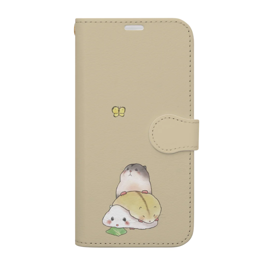 いとの3段ハムスター　ブラウン【別カラーあり】 Book-Style Smartphone Case