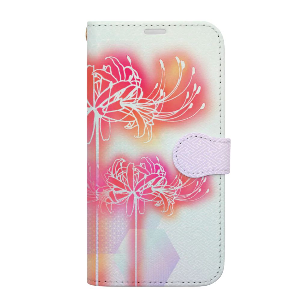 綾錦工房 りこりすの曼珠沙華 - 朧 【黄昏】 Book-Style Smartphone Case