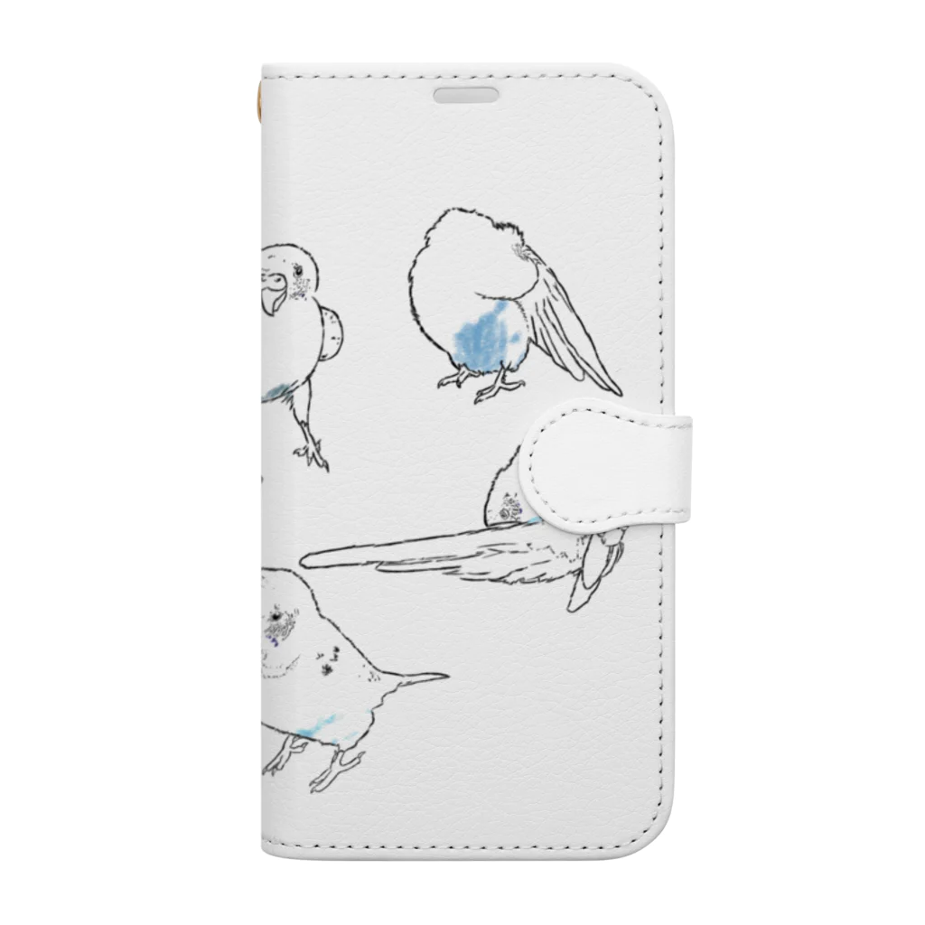 Lily bird（リリーバード）のインコの仕草たち Book-Style Smartphone Case