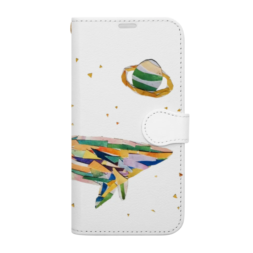 【全盲の絵描き】オバケのタムタムの【全盲の絵描き】colorful whale 背景なし Book-Style Smartphone Case