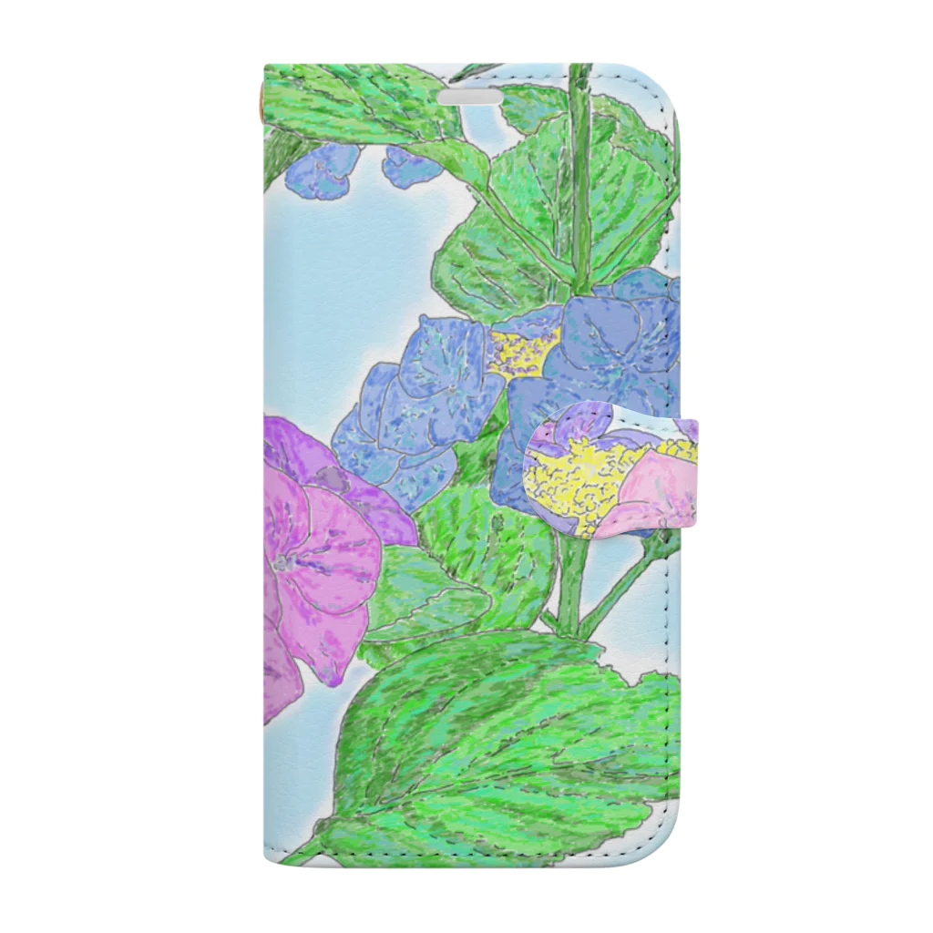 niwatsukinoの紫陽花（あじさい） Book-Style Smartphone Case