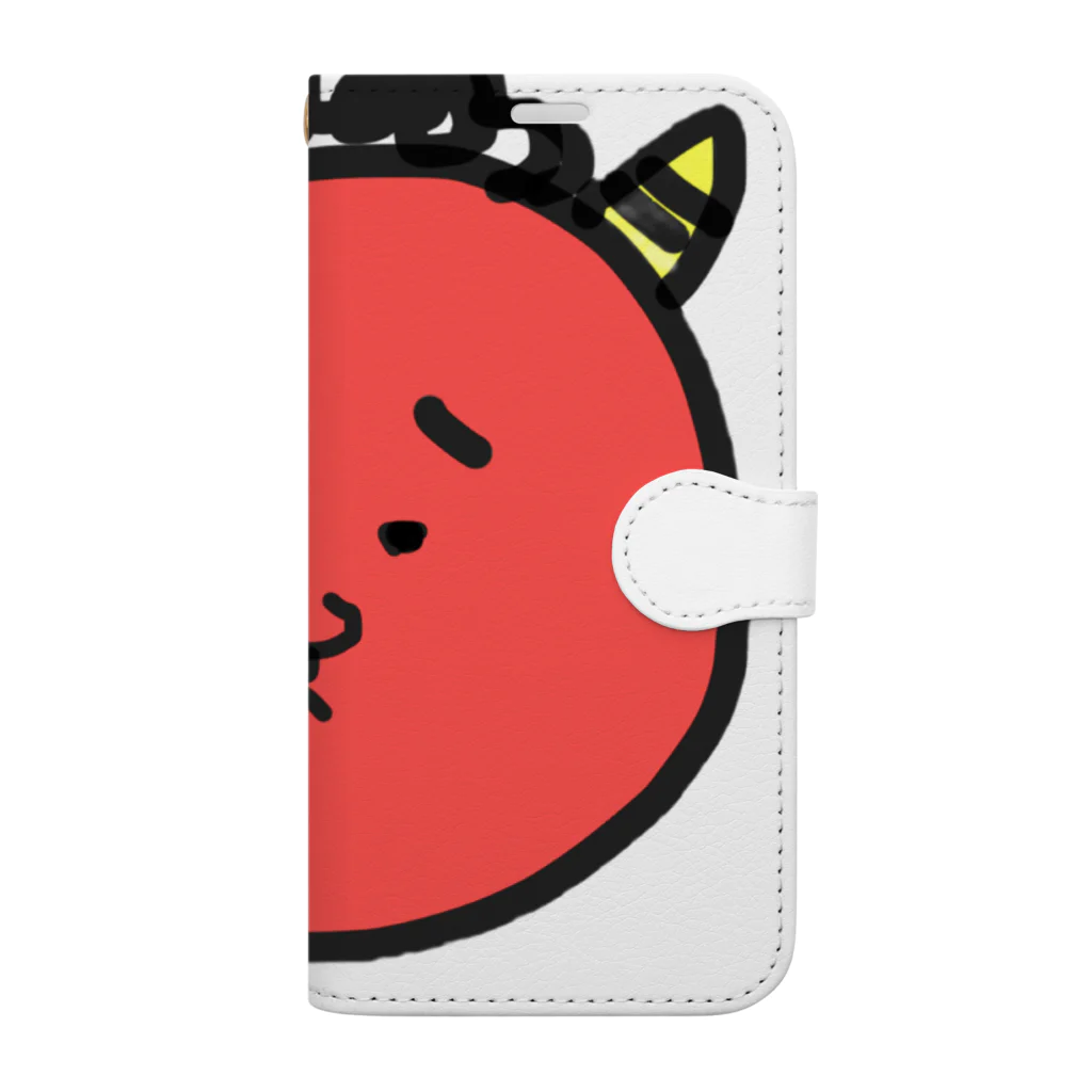 ゆんぴー@豆絞り協会のひとのあかおにくん Book-Style Smartphone Case