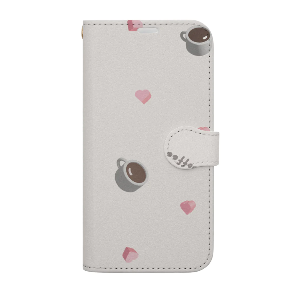 hikari_graphicsのコーヒーとチョコレート休憩タイム　BEIGE Book-Style Smartphone Case