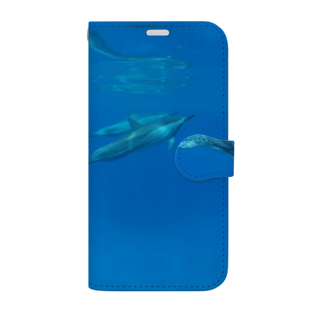 kazenomichi＋のハワイの青い海とイルカ Book-Style Smartphone Case