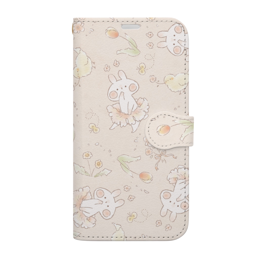 ＊momochy shop＊の春うさぎ Book-Style Smartphone Case