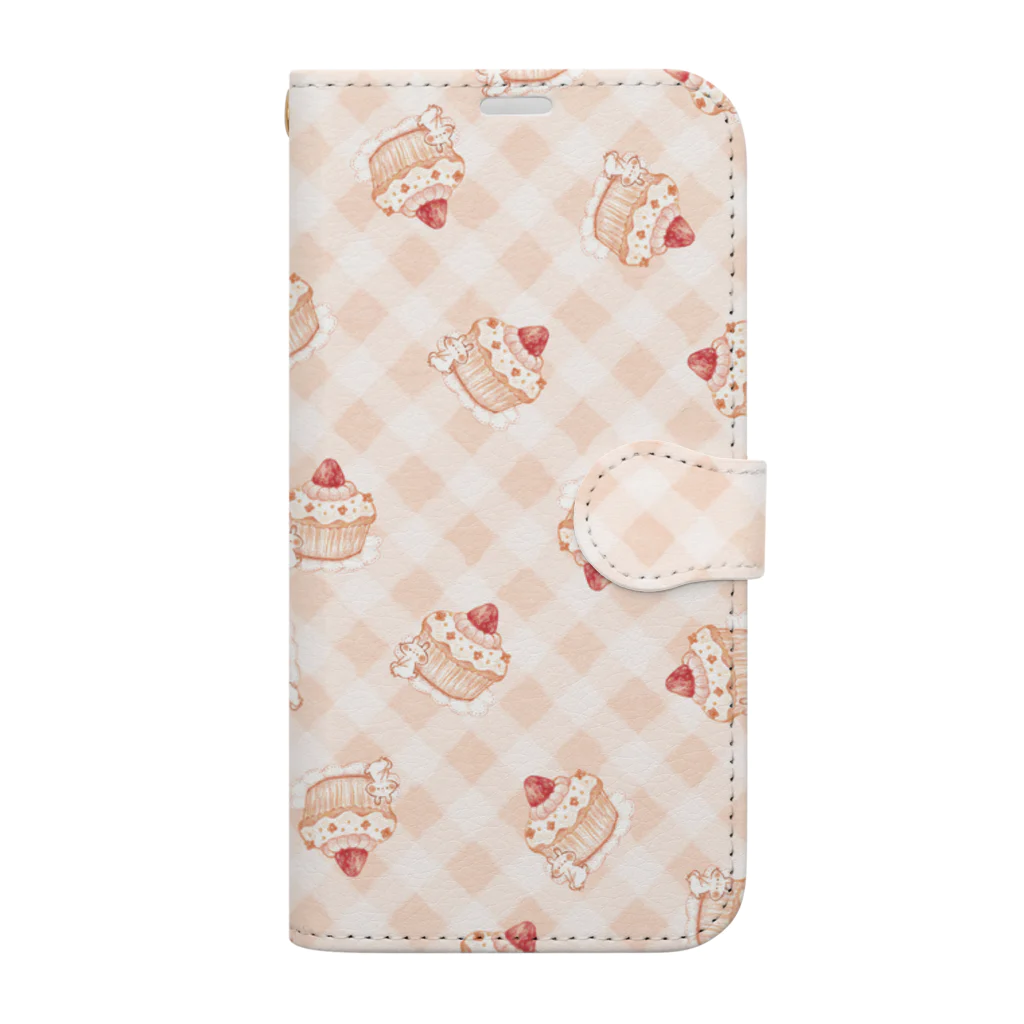 ＊momochy shop＊のカップケーキとうさぎ Book-Style Smartphone Case