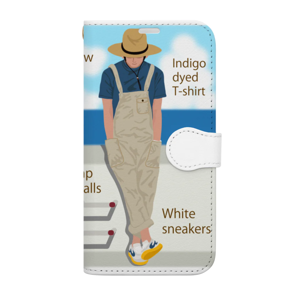 キッズモード某の海と麦わら帽の青年 Book-Style Smartphone Case