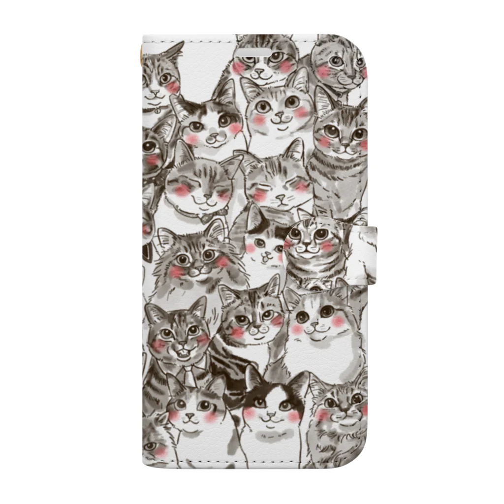 shop あこ猫犬屋のねこ集会 Book-Style Smartphone Case