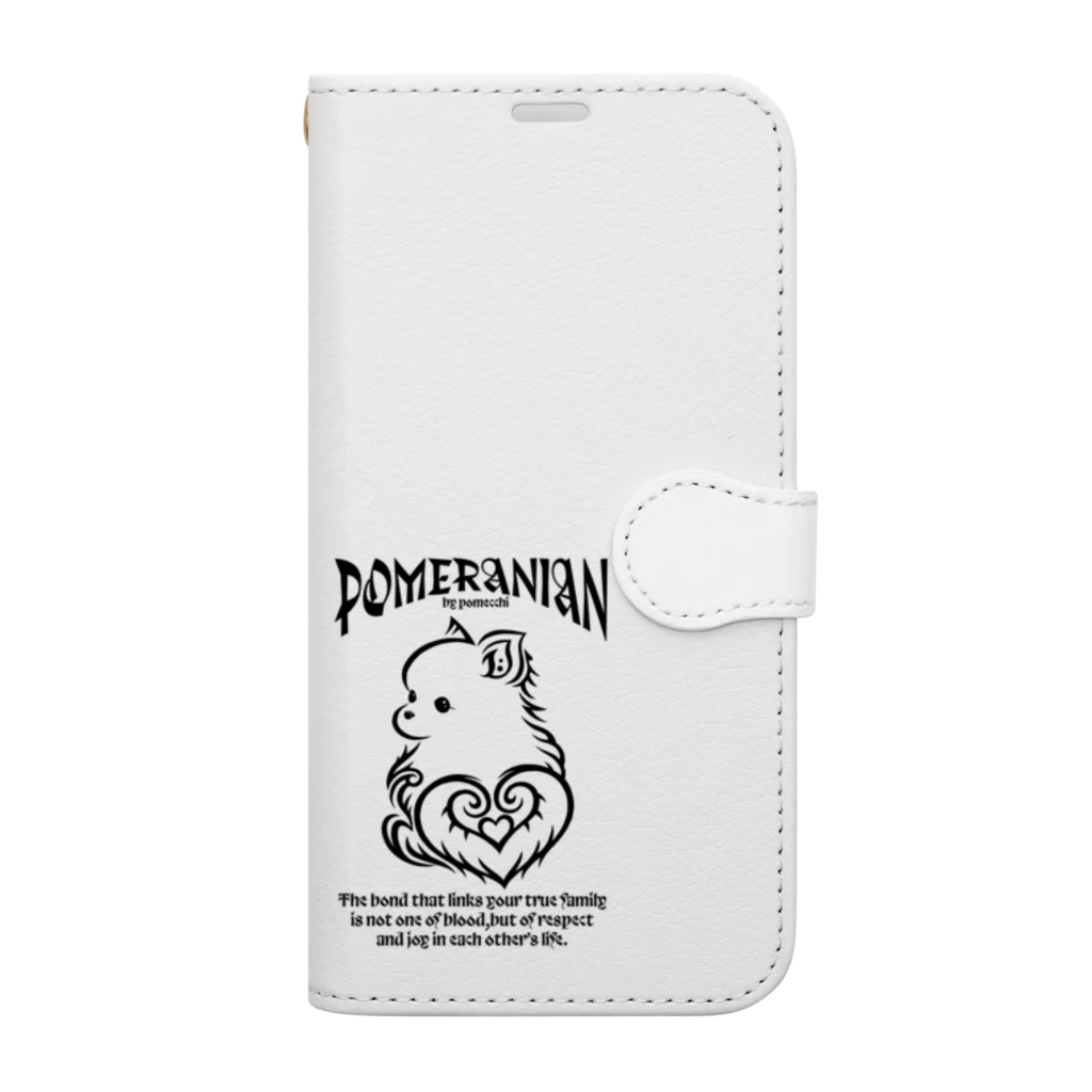 ぽめっちSHOPのポメラニアン トライバル柄 Book-Style Smartphone Case