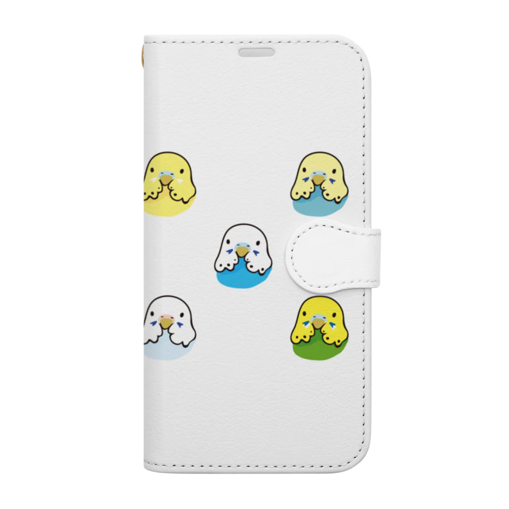 くだらないみち商店のセキセイインコ　Hi! Bird 顔イロイロ Book-Style Smartphone Case
