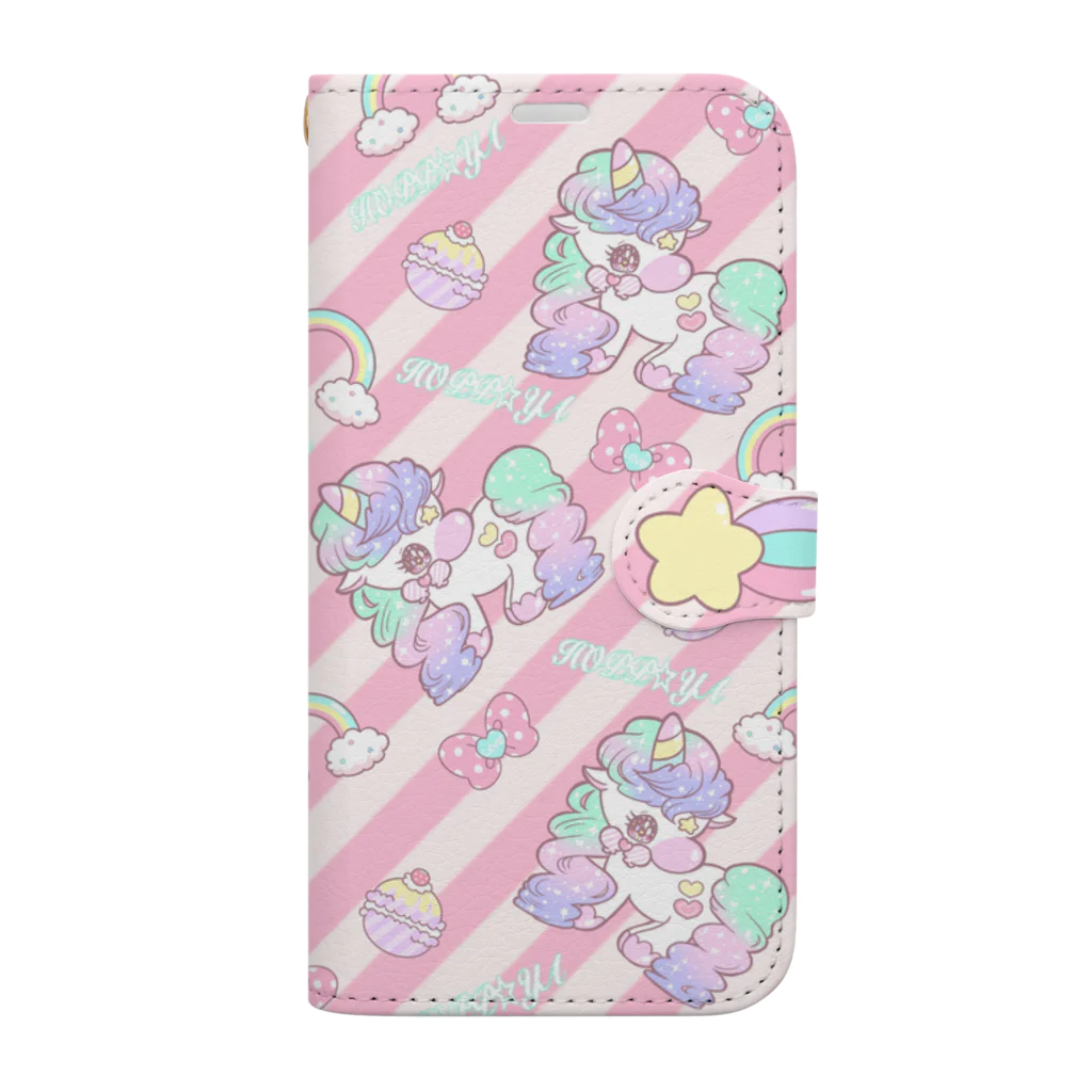 ほっぺ☆屋 ＰｕｋｕのBABY♡UNICORN iPhone13 推奨 手帳型スマホケース