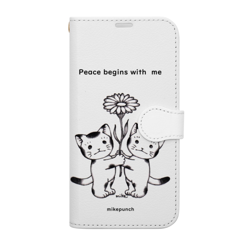 mikepunchのPeace begins with me おにぎりキッズ Book-Style Smartphone Case