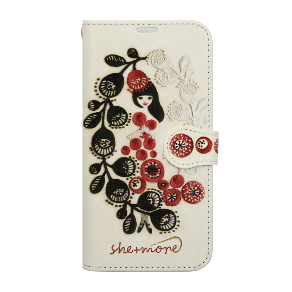 シーモア（she+more）の（iphone/）◆女の子は花◆ Book-Style Smartphone Case