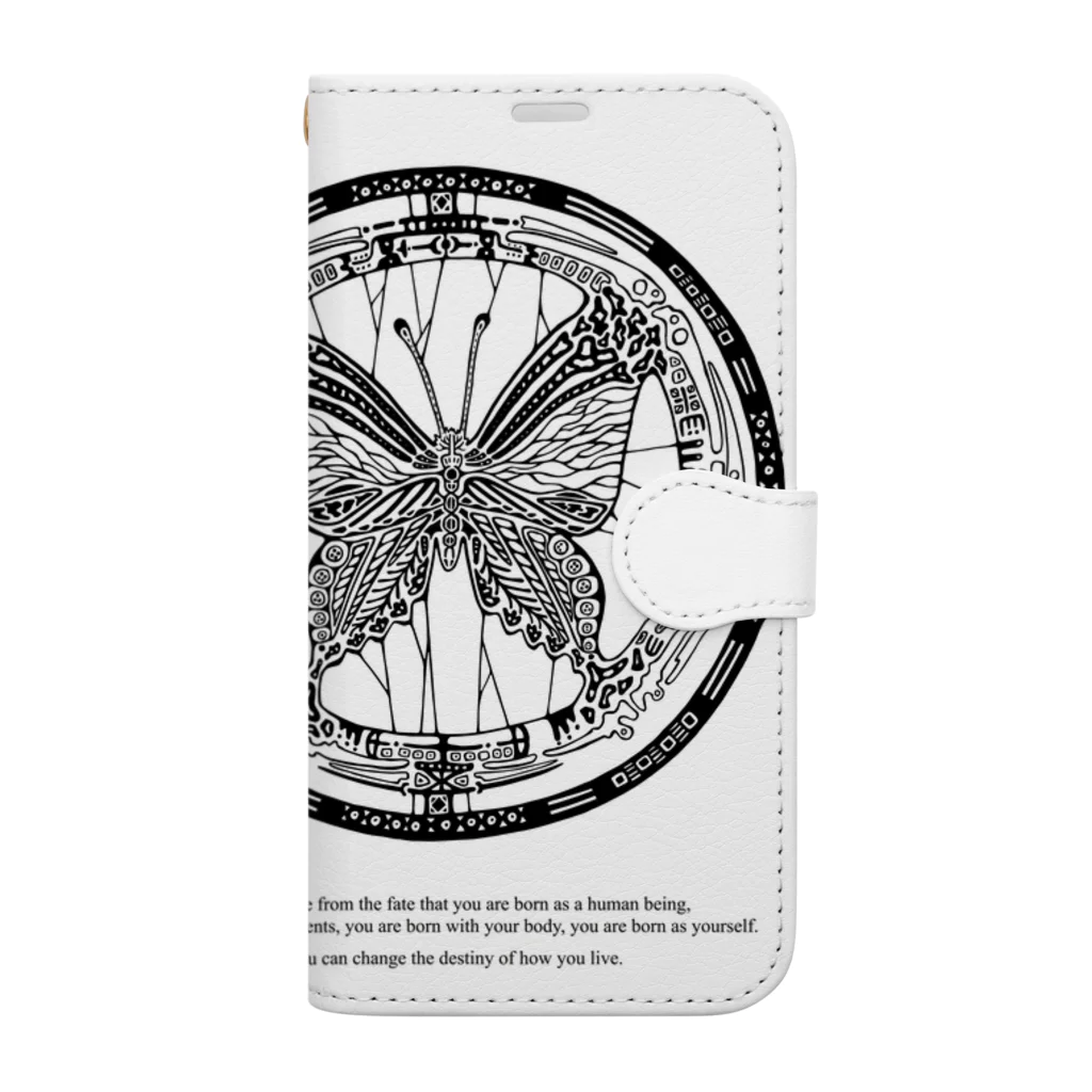 ༒ Aya Earthling ༒の宿命の蝶　Butterfly of Fate Book-Style Smartphone Case