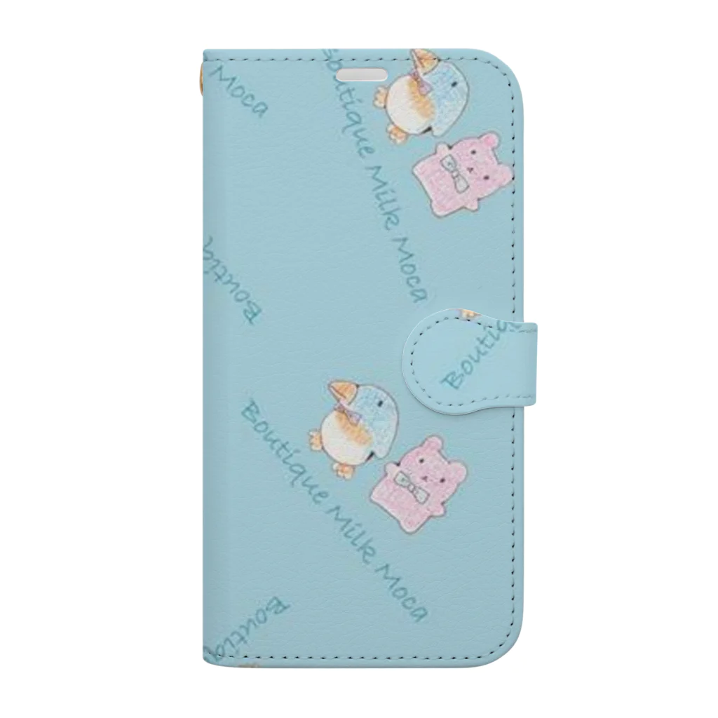 Snow Milk Tea☃️のピースケとモカの総柄グッズ Book-Style Smartphone Case