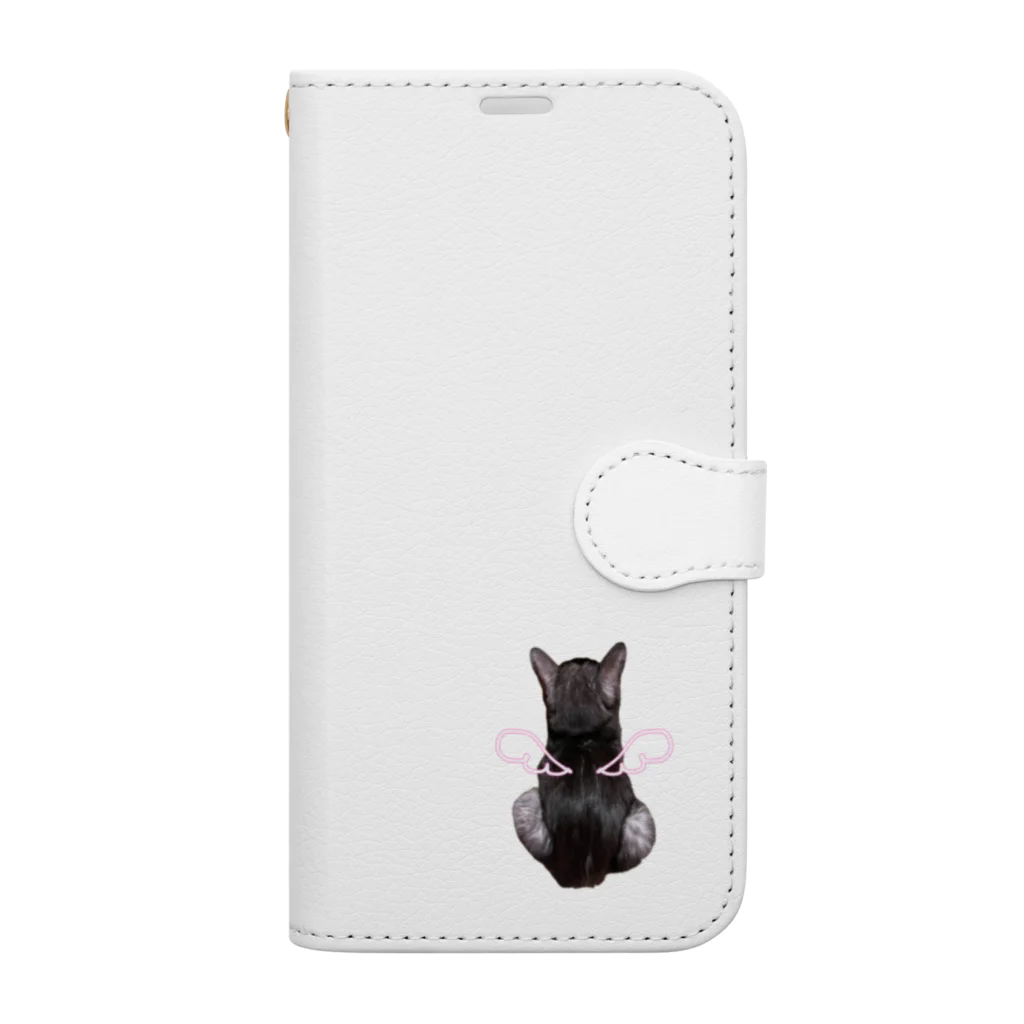 nya nya*の天使のバックショットねこ Book-Style Smartphone Case