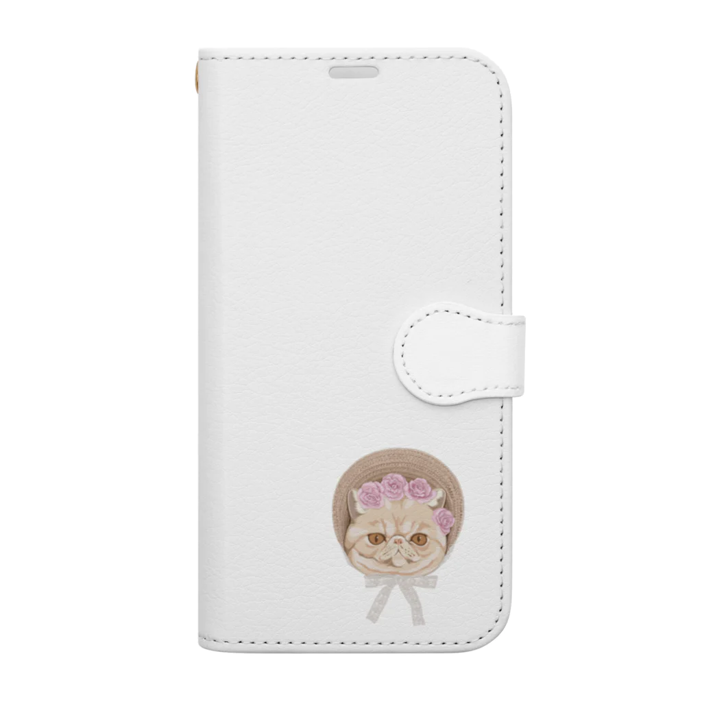 LaminaのExotic shorthair×ボンネット帽 Book-Style Smartphone Case