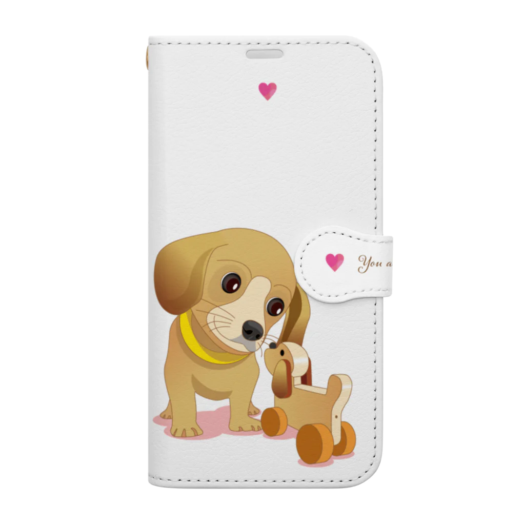 まみおデザインの仔犬兄弟 Book-Style Smartphone Case