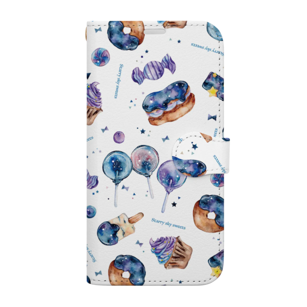 & colorsの星空スイーツ Book-Style Smartphone Case