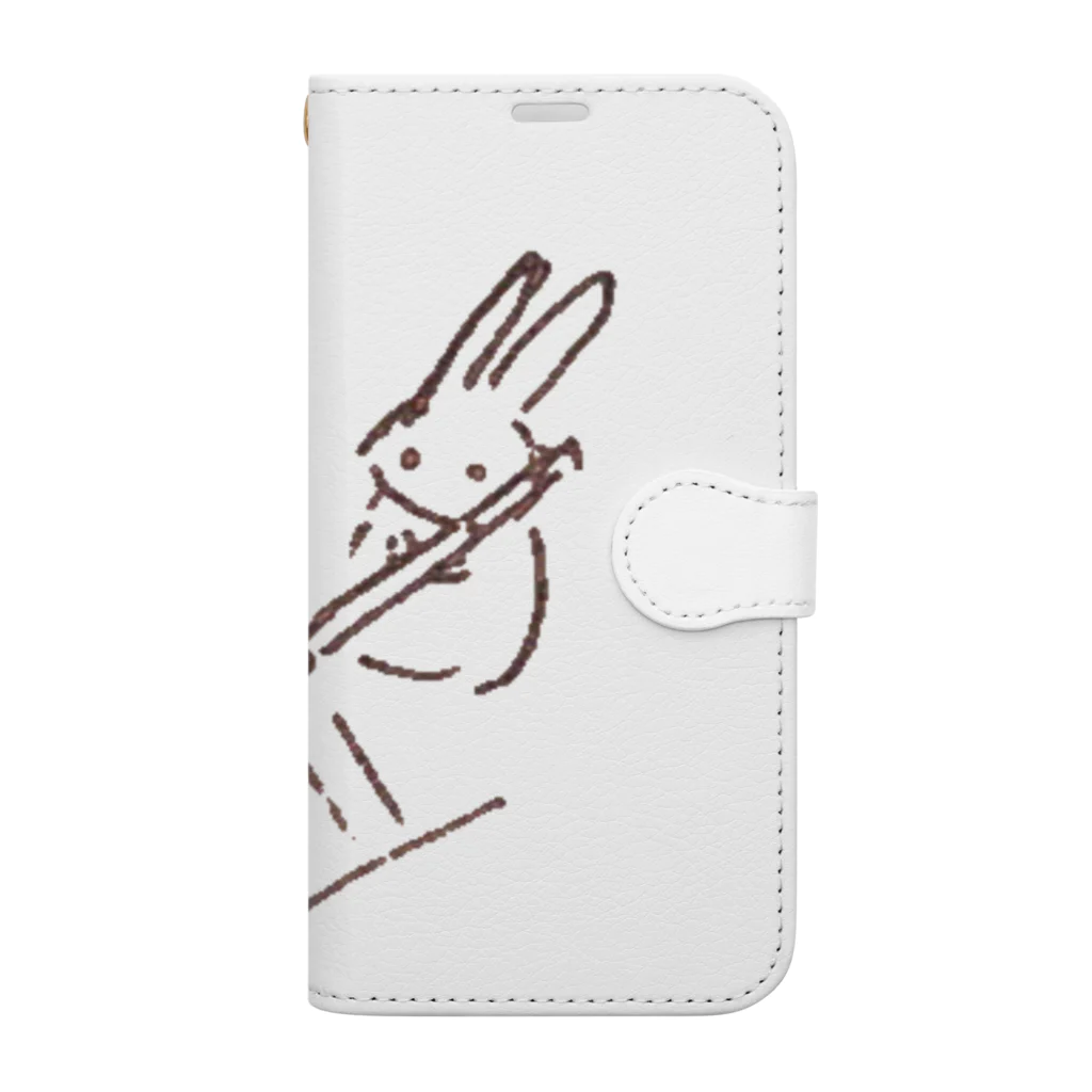 白兎海のラクガキうさぎ Book-Style Smartphone Case