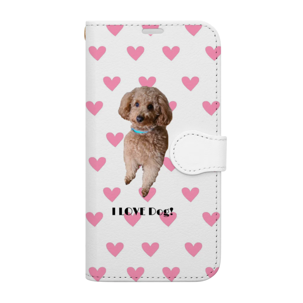 文鳥✱だより˚*.꒰KOYUKI＆MEE꒱.*˚のI love Dog!スマホカバー Book-Style Smartphone Case