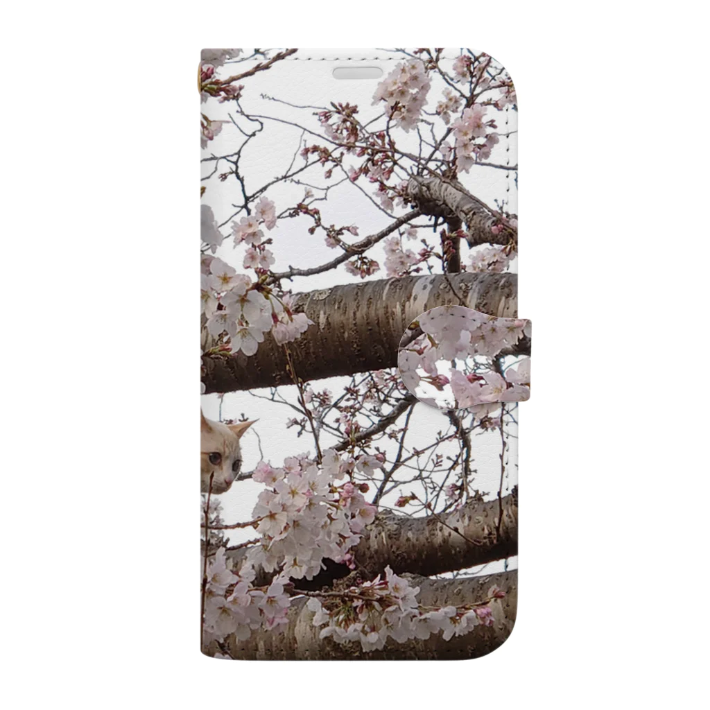 photo-foxの桜と猫 手帳型スマホケース