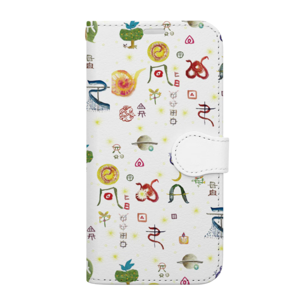 WAMI ARTのヲシテ文字いろいろ Book-Style Smartphone Case