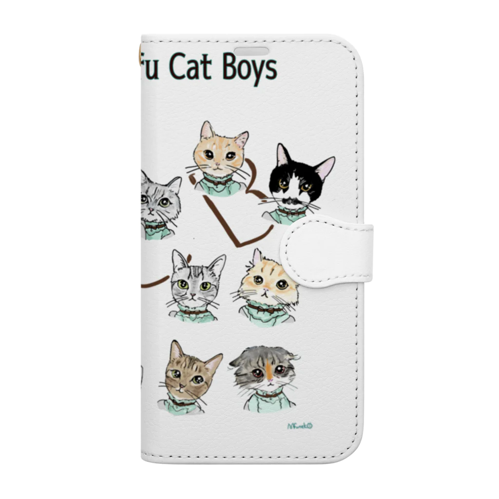 モフねこイラスト館のモフモフキャットボーイズ Book-Style Smartphone Case