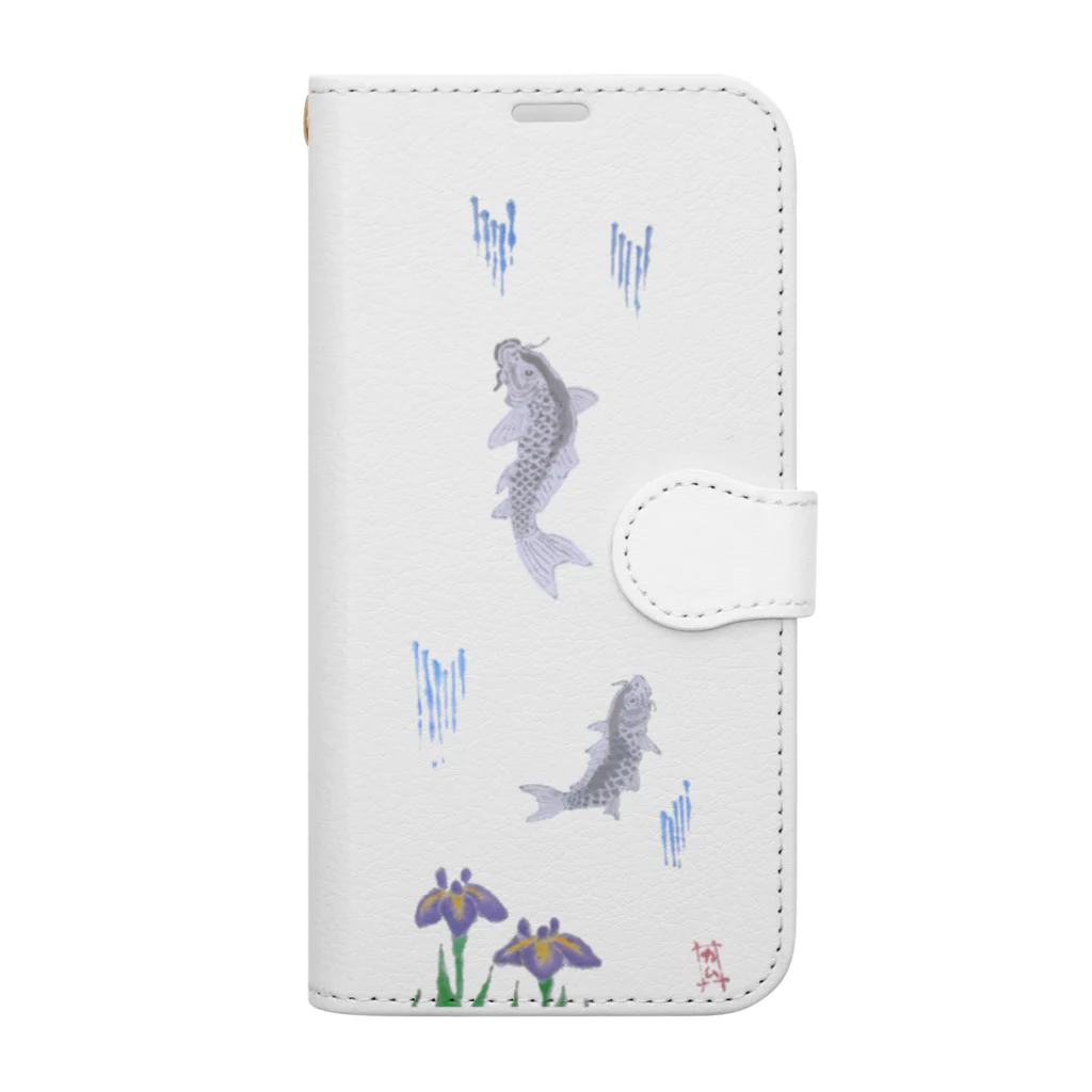 kamuiupopoの鯉と花菖蒲 Book-Style Smartphone Case