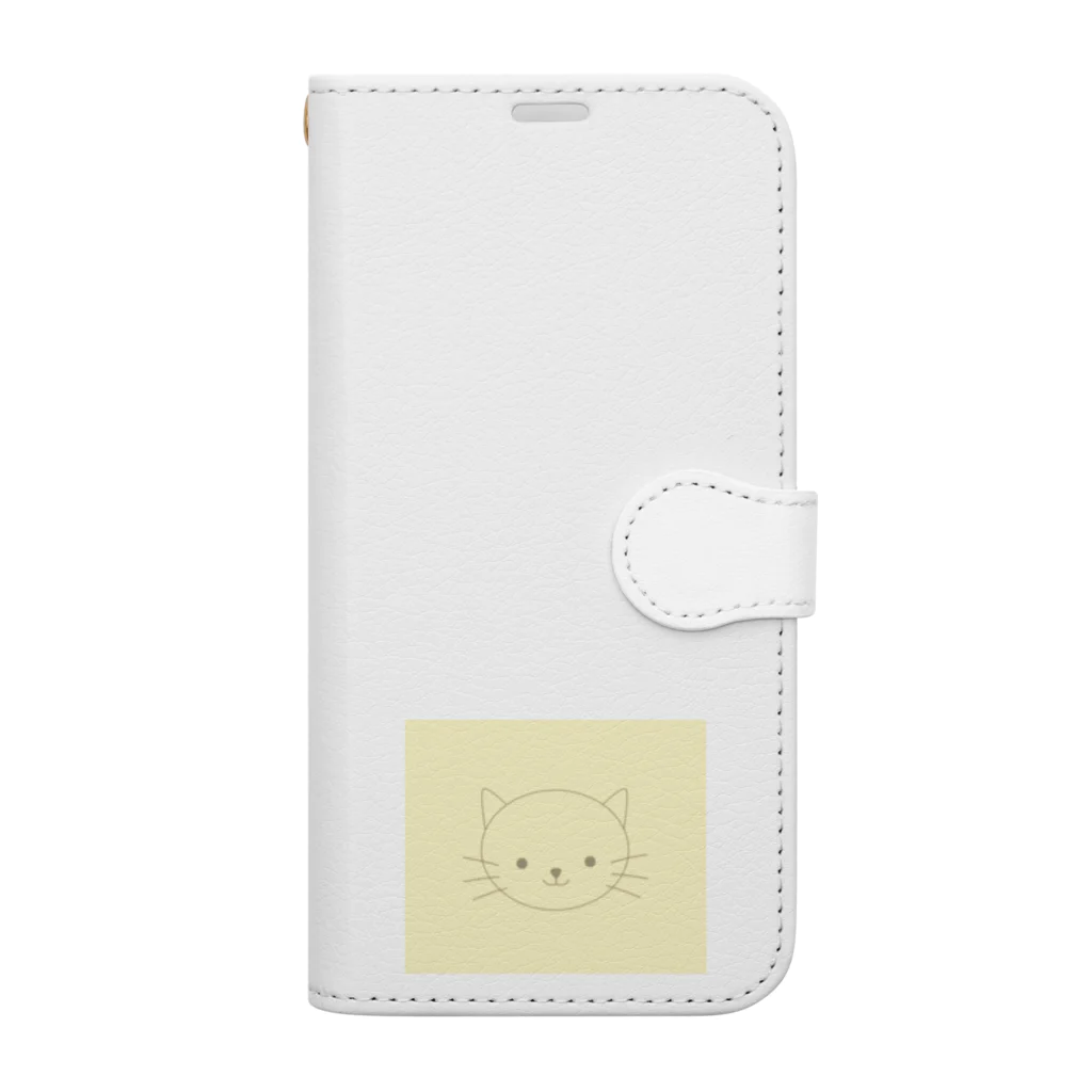 rilybiiの^ ^ neko cream yellow Book-Style Smartphone Case