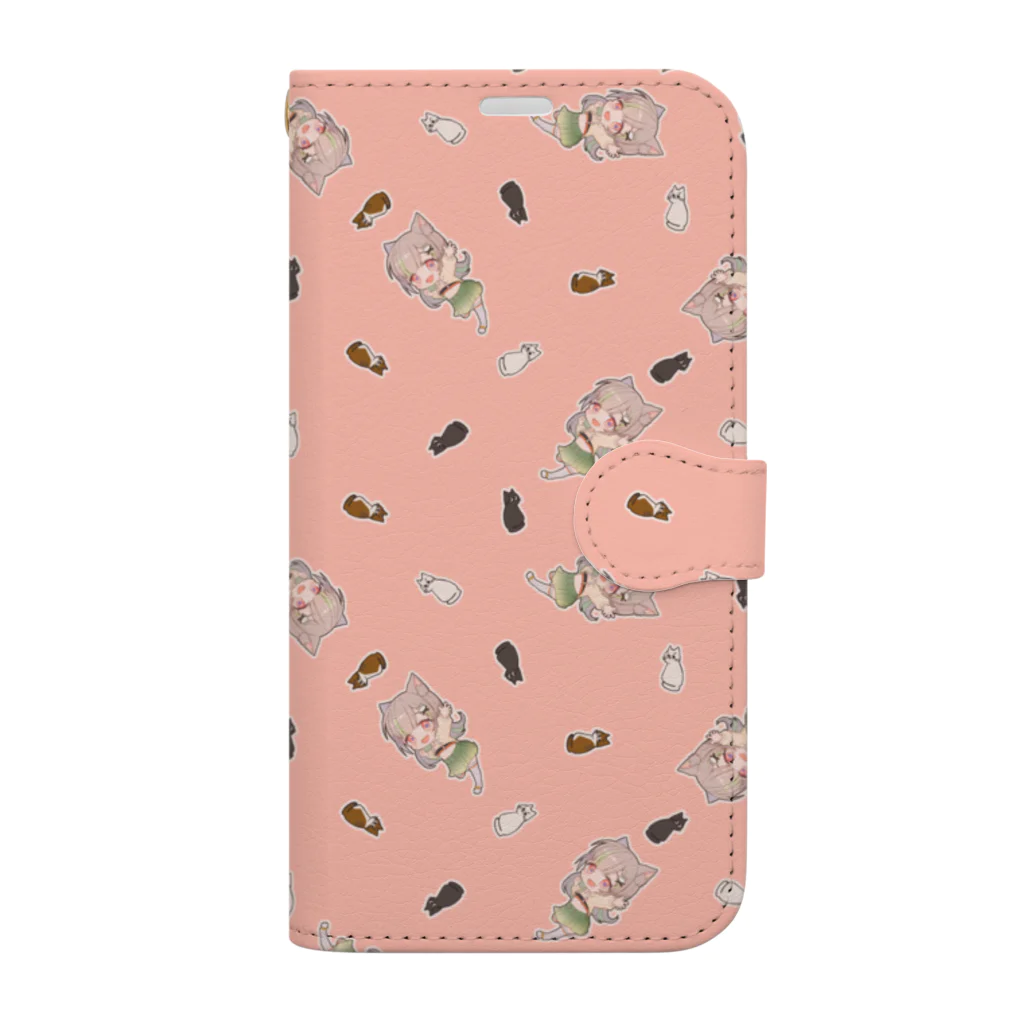 手毬寿司子🐱🍣の寿司子＆猫 Book-Style Smartphone Case