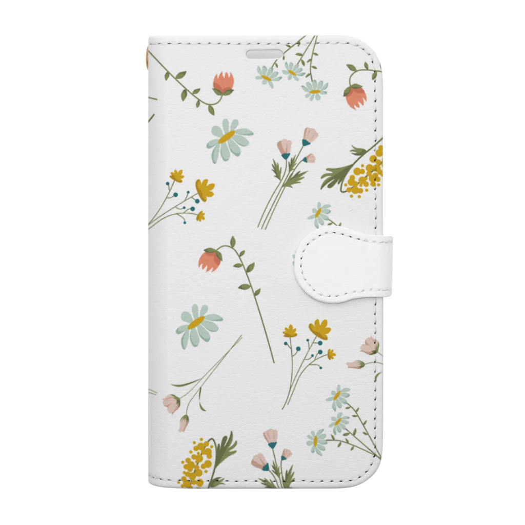 orange_honeyの花柄5 Book-Style Smartphone Case