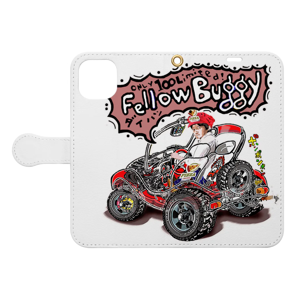  XXレーション・ショップのFellowBuggy・「やくざ刑事・麻薬密売組織」 Book-Style Smartphone Case:Opened (outside)