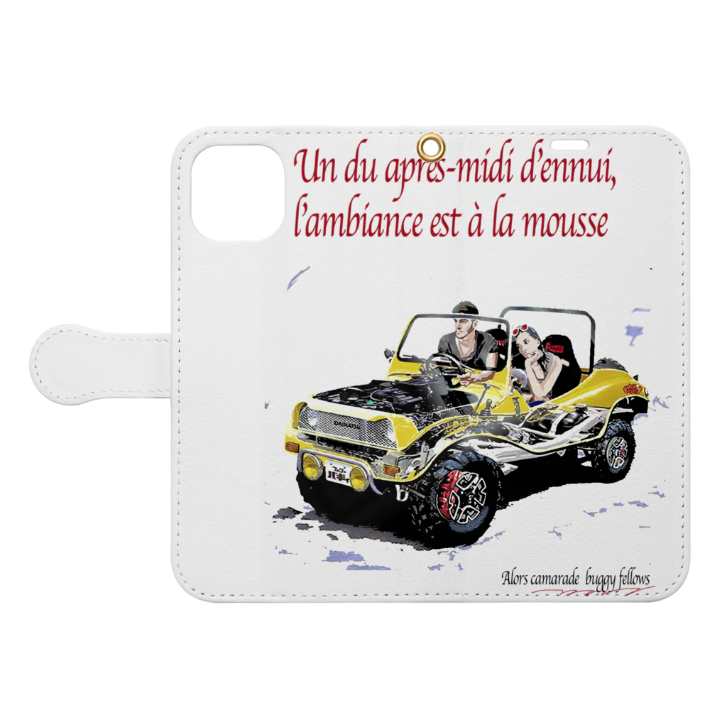  XXレーション・ショップのアンニュイな、fellowbuggy Book-Style Smartphone Case:Opened (outside)