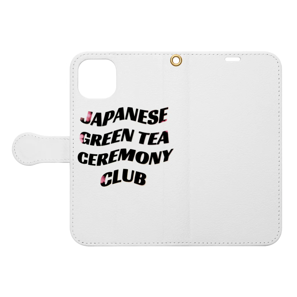 ヤマノチススメ（やまぐち）のJAPANESE GREEN TEA CEREMONY CLUB type:flower Book-Style Smartphone Case:Opened (outside)