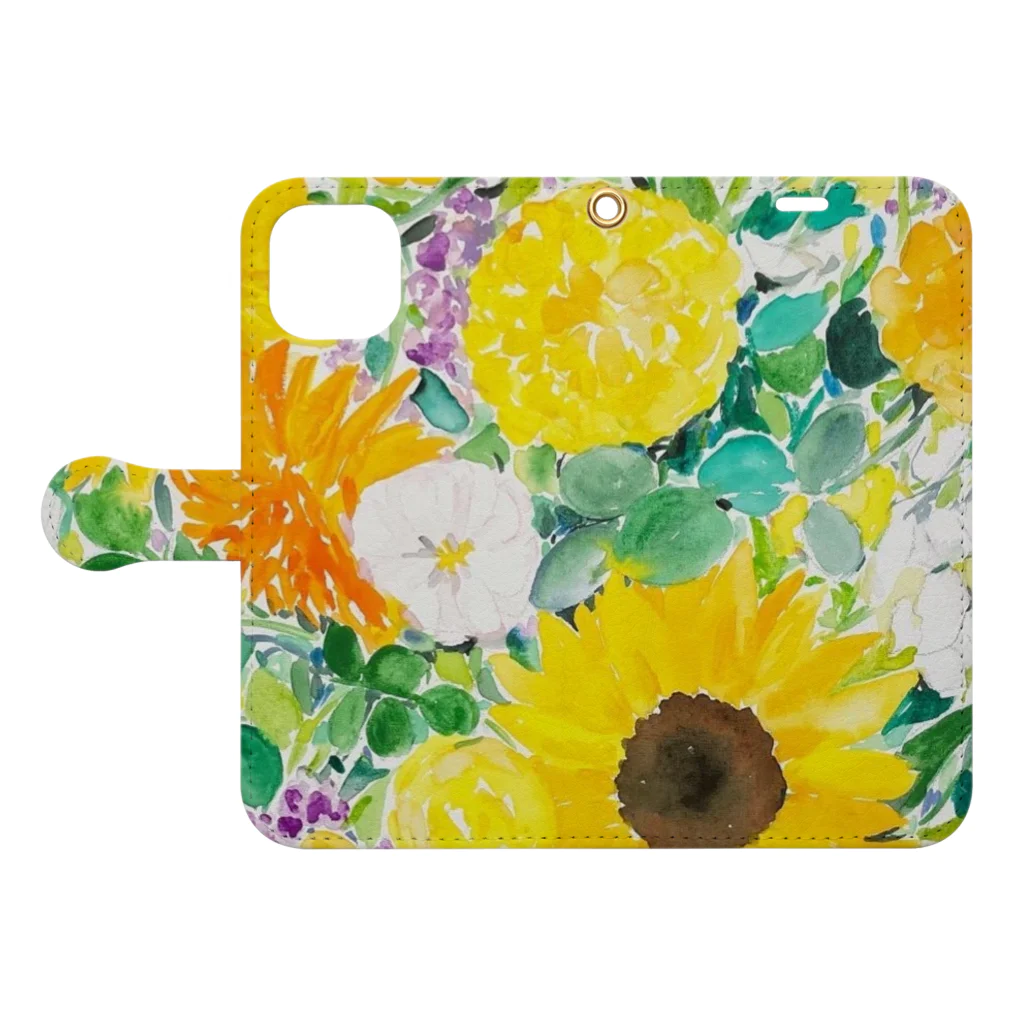 Ikumi Kawanishiのひまわりな気分 No.2 Book-Style Smartphone Case:Opened (outside)