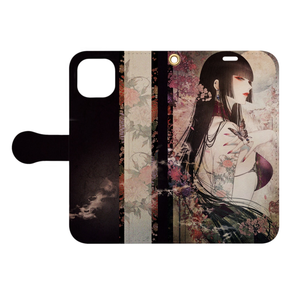 皐月 恵 -Kei Satsuki-の花鳥風月 Book-Style Smartphone Case:Opened (outside)