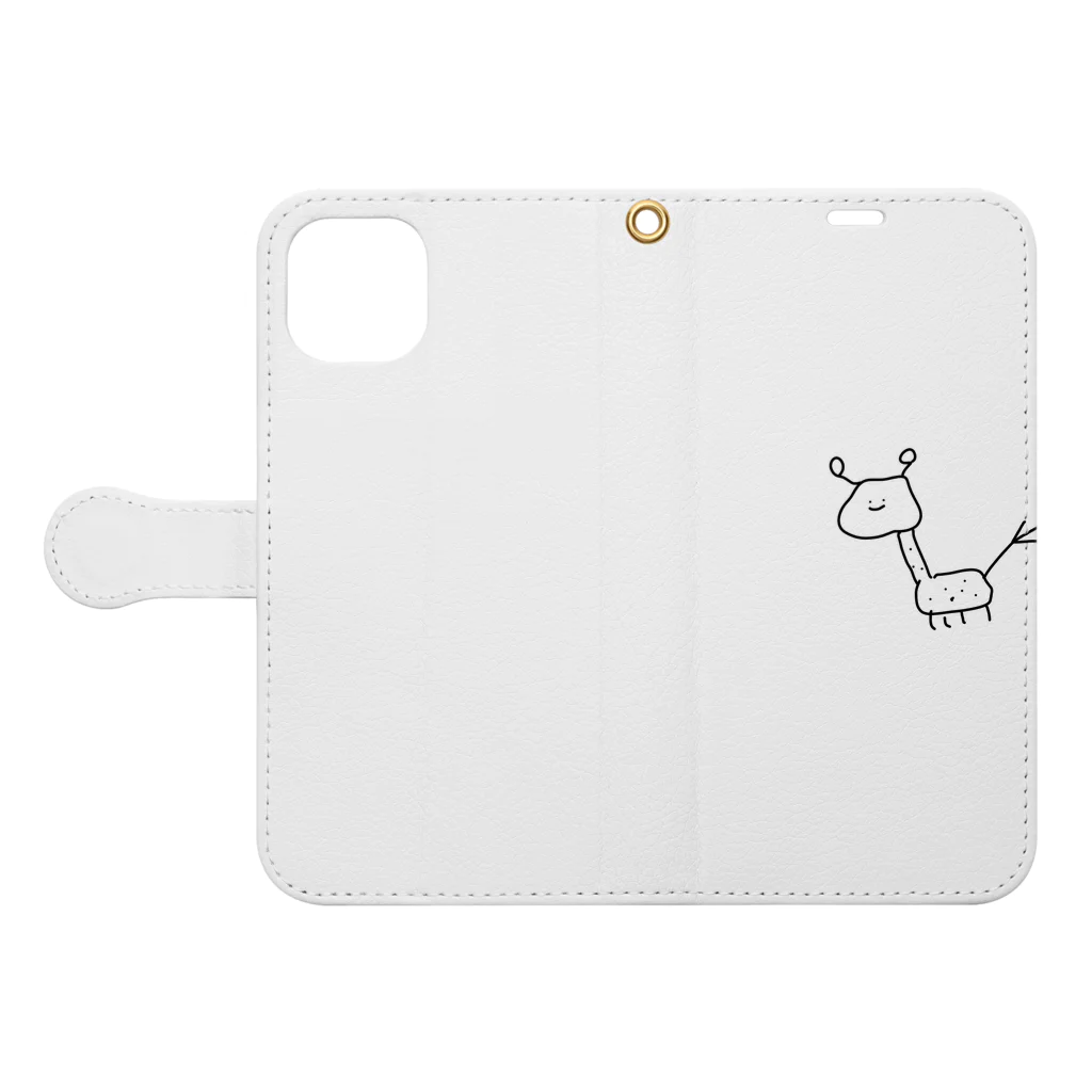 あにまるへんのてんてんきりん Book-Style Smartphone Case:Opened (outside)