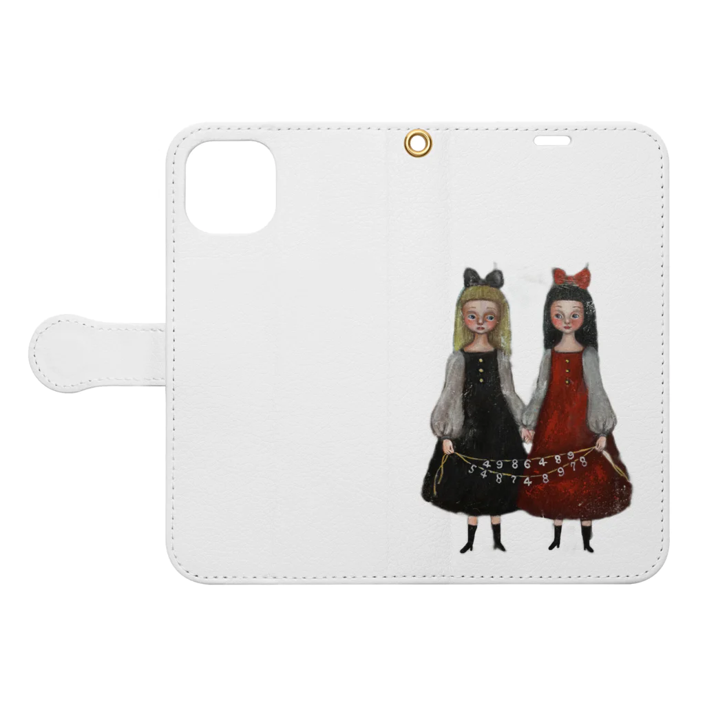 ヤマネコ。の部屋の双子の魂 Book-Style Smartphone Case:Opened (outside)