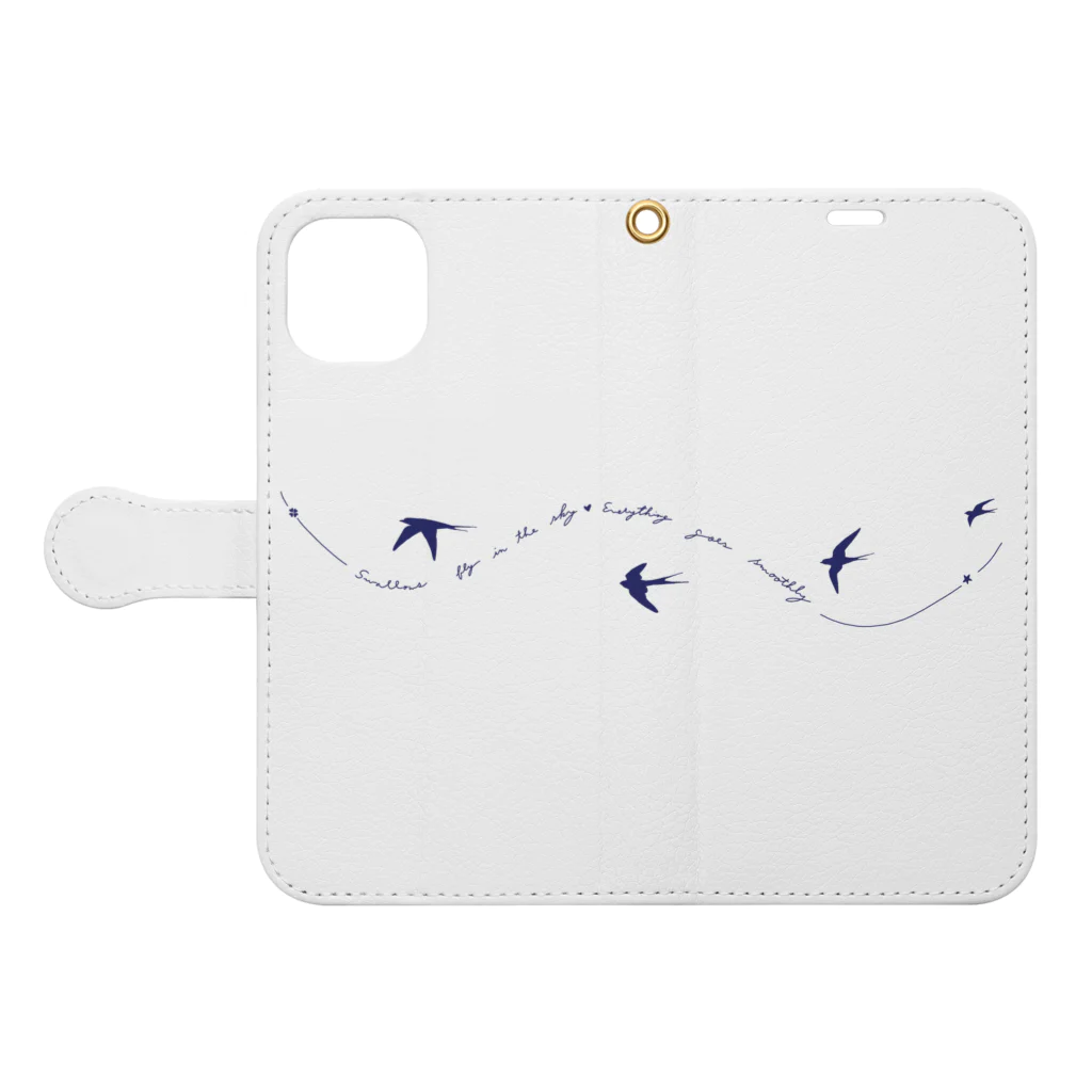 kiki25のツバメ swallows Book-Style Smartphone Case:Opened (outside)