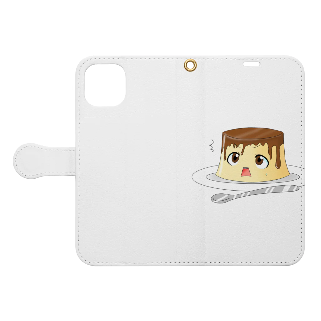 プリンになった人のプリンだけど食べちゃうの！？？ Book-Style Smartphone Case:Opened (outside)