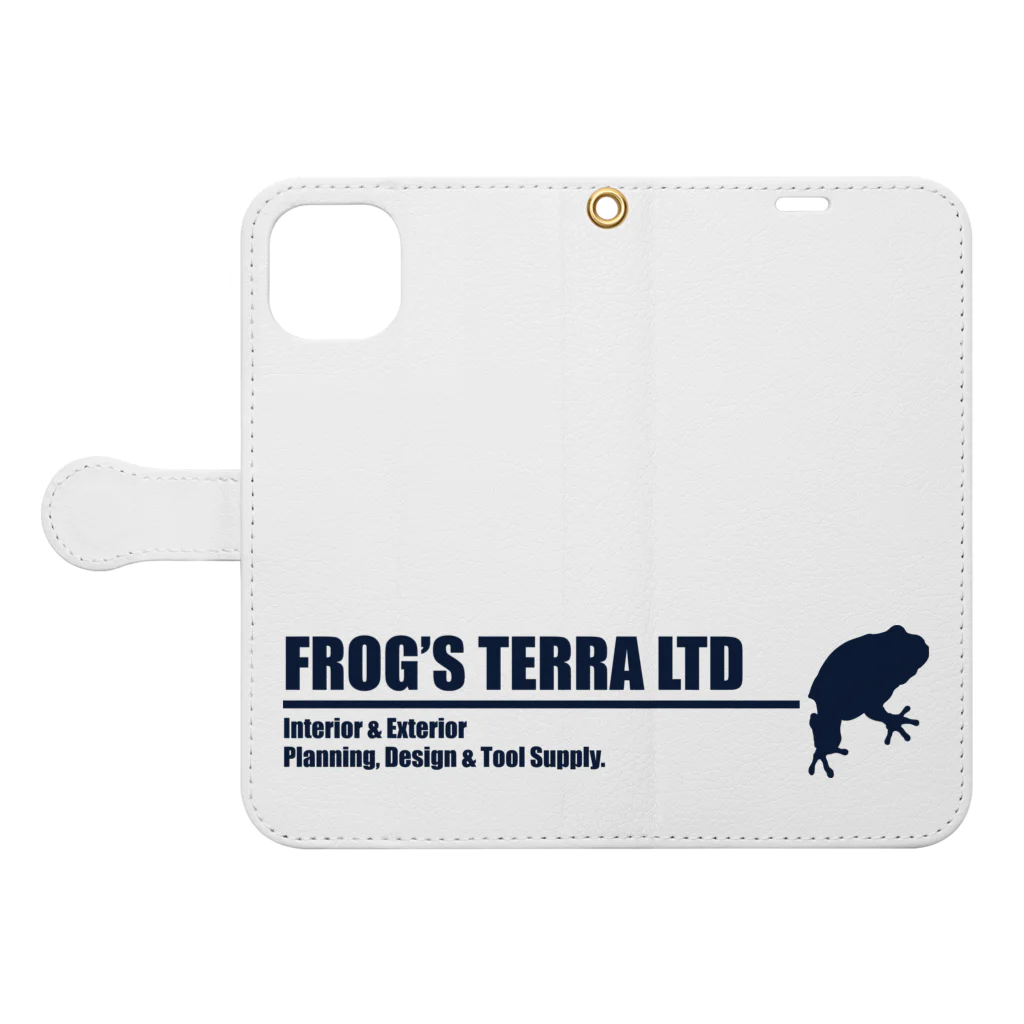 FROG'S TERRA LTDのシルエット　ロゴ　ディープシーブルー Book-Style Smartphone Case:Opened (outside)