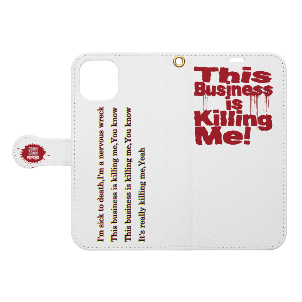 ダムダムサイコ　- Damn Damn Psycho -の【This Business is Killing Me!】手帳型スマホケース Book-Style Smartphone Case:Opened (outside)