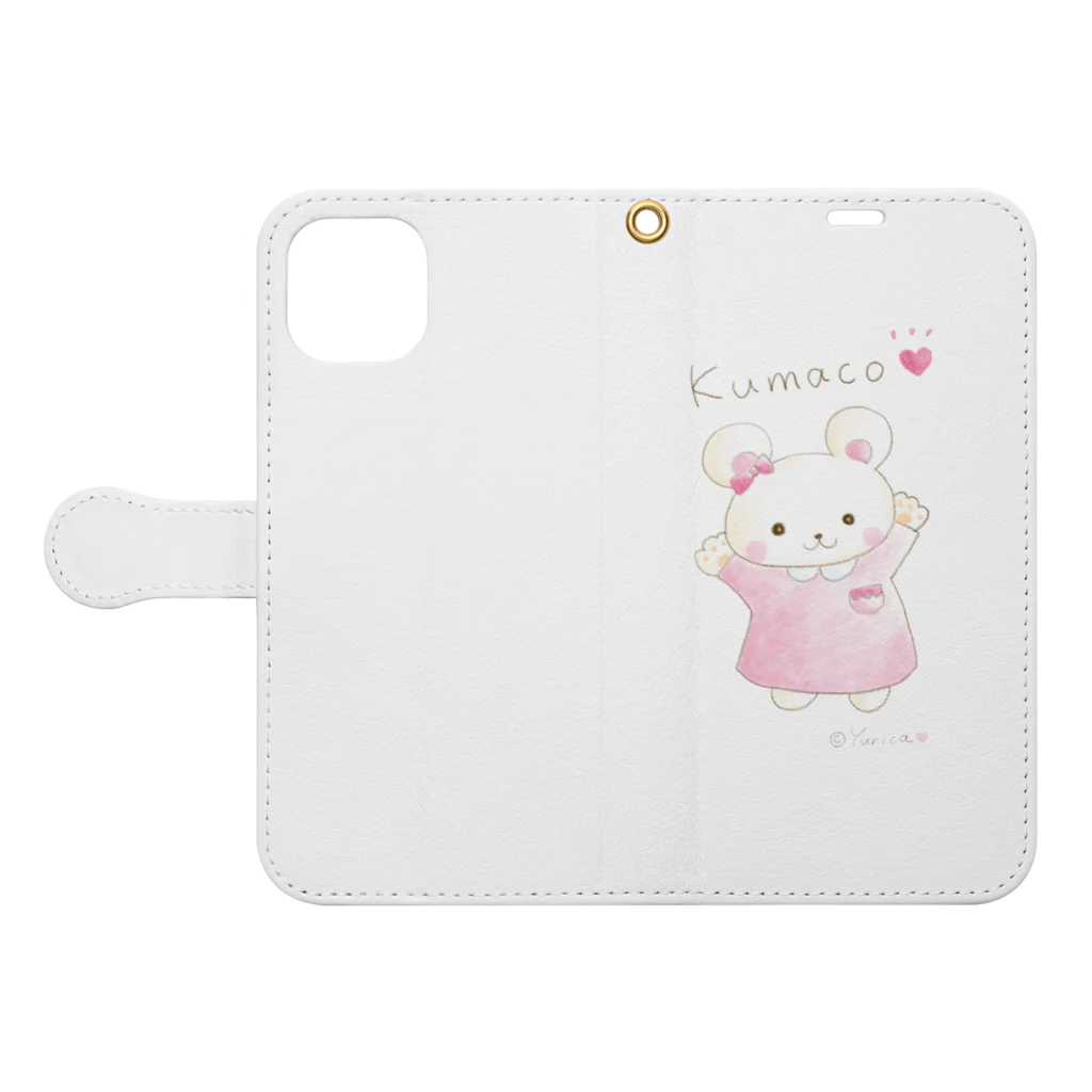 くまこちゃん♡のくまこちゃん♡ Book-Style Smartphone Case:Opened (outside)