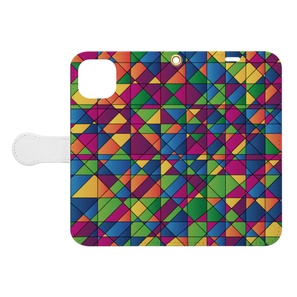 Contemporary　ArtのRandom color Book-Style Smartphone Case:Opened (outside)