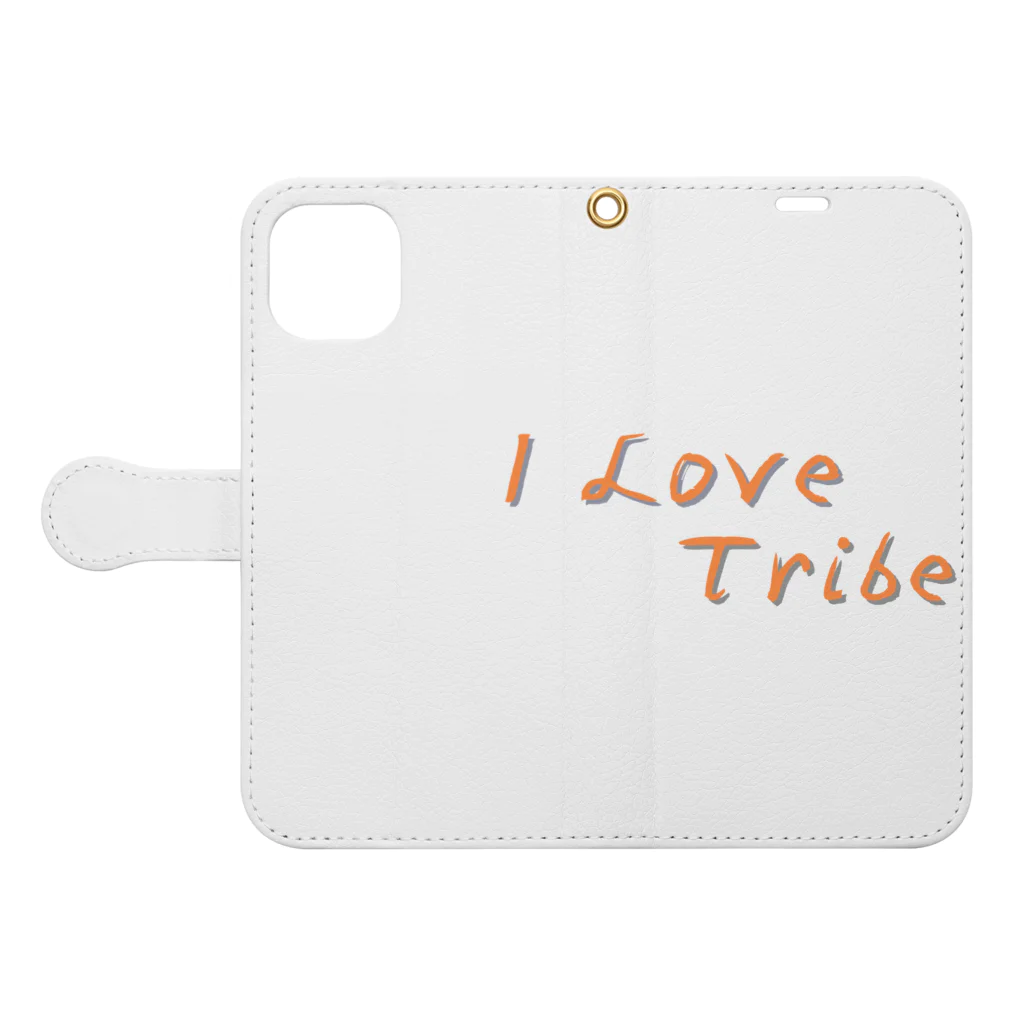 ミラくまのI LOVE Tribe　文字色 Book-Style Smartphone Case:Opened (outside)