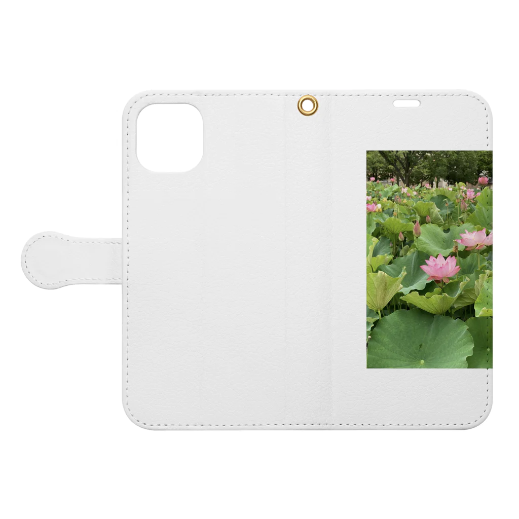 ぴー様と髭男の蓮の花です Book-Style Smartphone Case:Opened (outside)