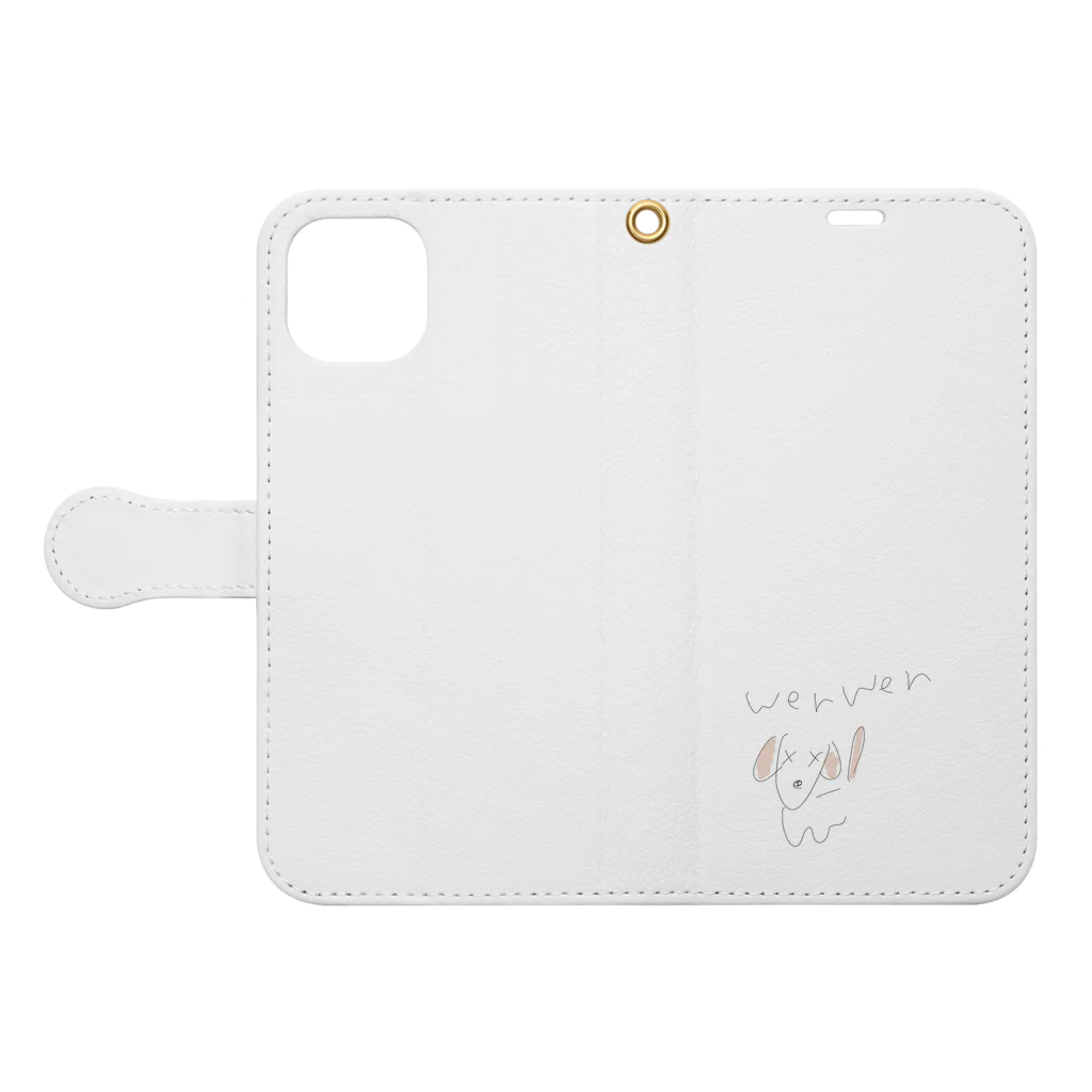 ぽちのWenWen Book-Style Smartphone Case:Opened (outside)