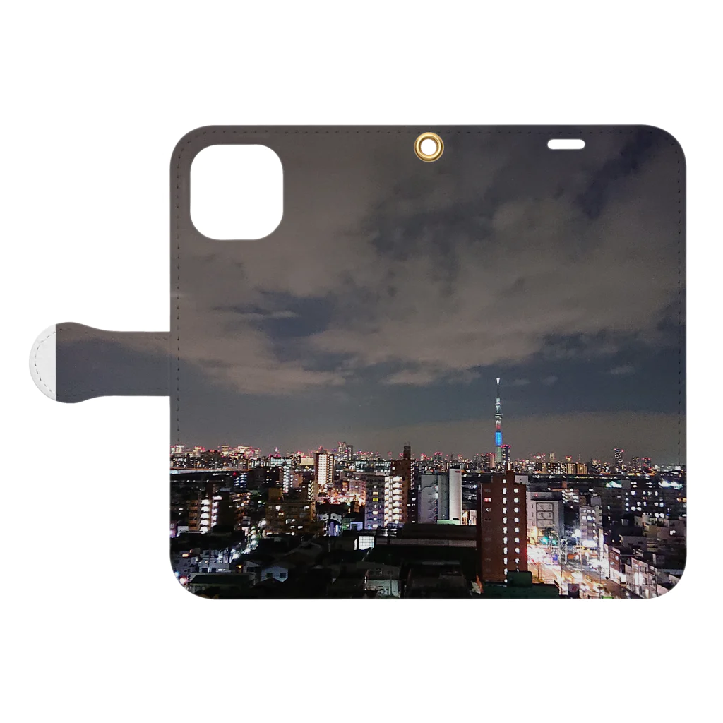 あやの夜景 Book-Style Smartphone Case:Opened (outside)